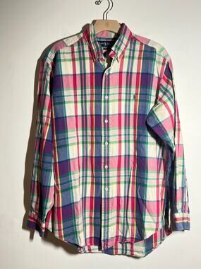 VTG Ralph Lauren Multicolor Plaid Soft Cotton L/S Button Down Classic Fit L